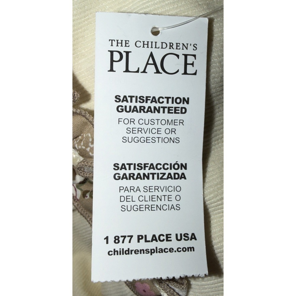 The Childrens Place Floral Lace Adorable Dress Corduroy Beige 0-3 Months Cottage - Picture 9 of 9